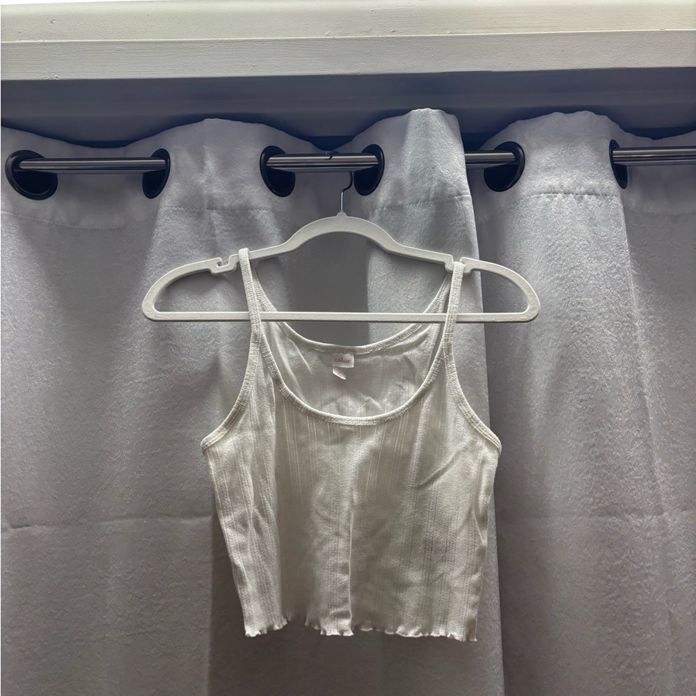 Colsie White Textured Tank Top